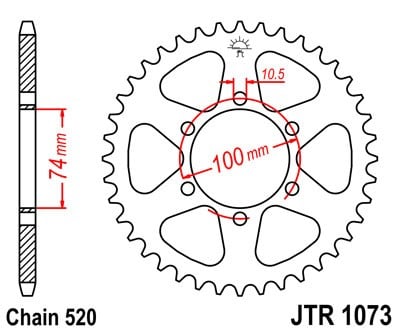 Obrázek produktu Řetězová rozeta JT JTR 1073-46 46 zubů, 520