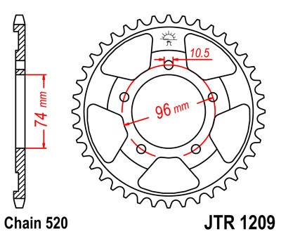 Obrázek produktu Řetězová rozeta JT JTR 1209-41 41 zubů, 520
