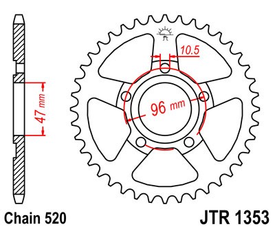 Obrázek produktu Řetězová rozeta JT JTR 1353-40 40 zubů, 520 JTR1353.40