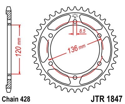 Obrázek produktu Řetězová rozeta JT 56 zubů, 428