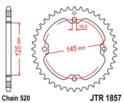 Obrázek produktu Řetězová rozeta JT JTR 1857-39 39 zubů, 520 JTR1857.39