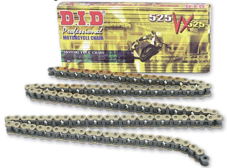 Obrázek produktu VX série X-Kroužkový řetěz D.I.D Chain 525VX3 112 L Zlatá/Černá 4525516395212