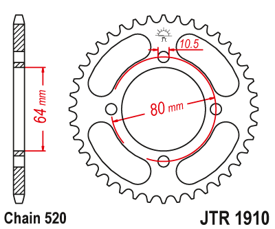 Obrázek produktu Řetězová rozeta JT 32 zubů, 520