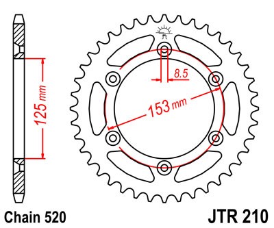 Obrázek produktu Řetězová rozeta JT 39 zubů, 520