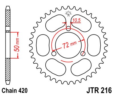 Obrázek produktu Řetězová rozeta JT 37 zubů, 420