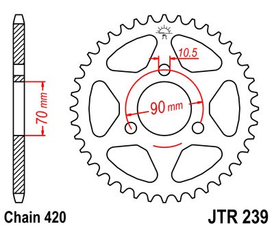 Obrázek produktu Řetězová rozeta JT 44 zubů, 420