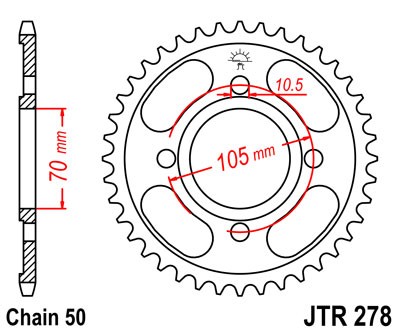 Obrázek produktu Řetězová rozeta JT JTR 278-37 38 zubů, 530 JTR278.37