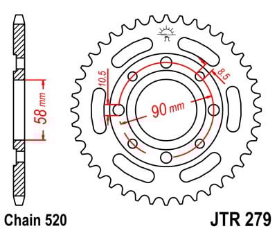 Obrázek produktu Řetězová rozeta JT JTR 279-32 32 zubů, 520 JTR279.32