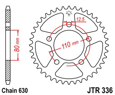 Obrázek produktu Řetězová rozeta JT JTR 336-34 34 zubů, 630 JTR336.34
