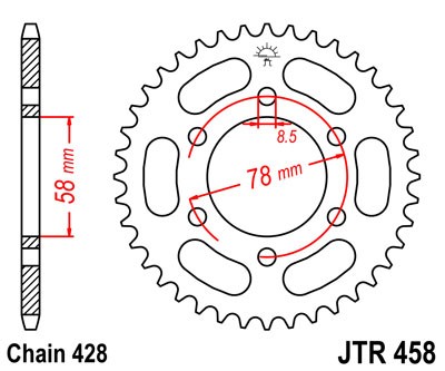Obrázek produktu Řetězová rozeta JT JTR 458-40 40 zubů, 428 JTR458.40