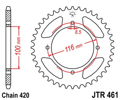 Obrázek produktu Řetězová rozeta JT 47 zubů, 420