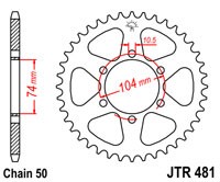 Obrázek produktu Řetězová rozeta JT JTR 481-40 40 zubů, 530