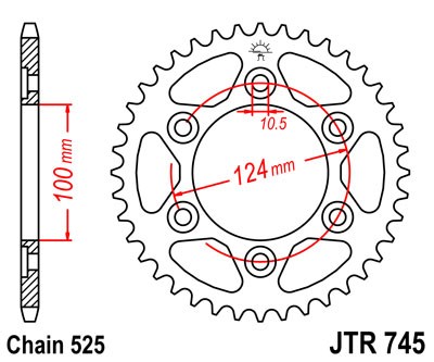Obrázek produktu Řetězová rozeta JT 38 zubů, 525