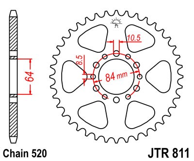 Obrázek produktu Řetězová rozeta JT JTR 811-46 46 zubů, 520 JTR811.46