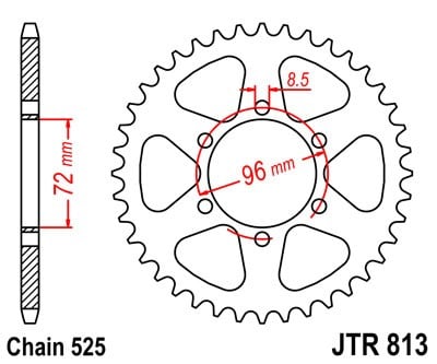 Obrázek produktu Řetězová rozeta JT JTR 813-39 39 zubů, 525