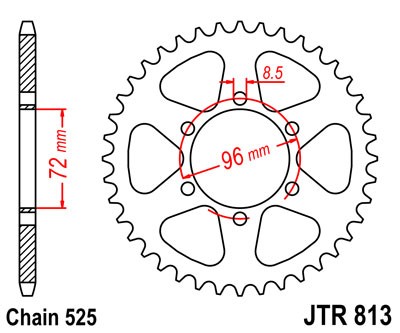 Obrázek produktu Řetězová rozeta JT JTR 813-40 40 zubů, 525