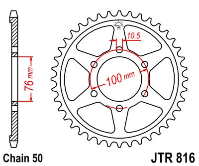 Obrázek produktu Řetězová rozeta JT 49 zubů, 530