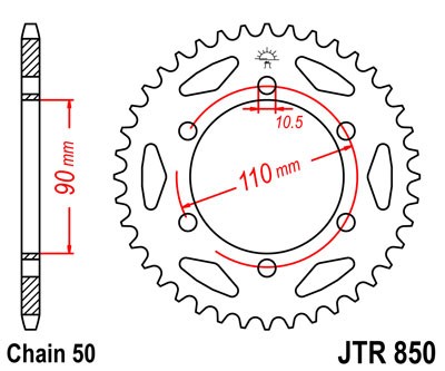 Obrázek produktu Řetězová rozeta JT JTR 850-34 34 zubů, 530 JTR850.34