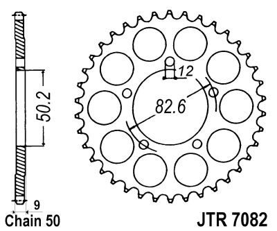 Obrázek produktu Řetězová rozeta JT JTR 7082-48 48 zubů, 530