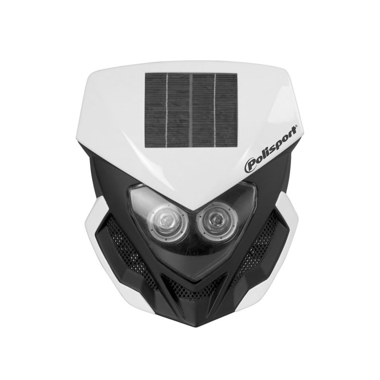 Obrázek produktu Headlights POLISPORT LOOKOS EVO 8668900001 Solar Version with LED (headlight+battery) bílá/černá