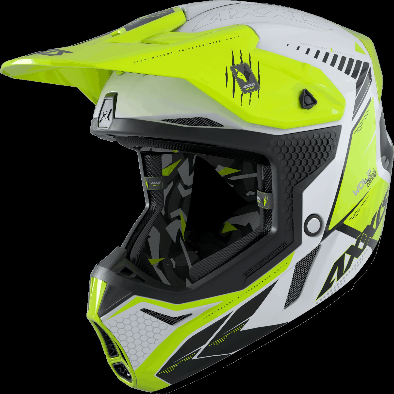 Obrázek produktu Motokrosová helma AXXIS WOLF ABS star track a3 lesklá fluor žlutá S 42587410304