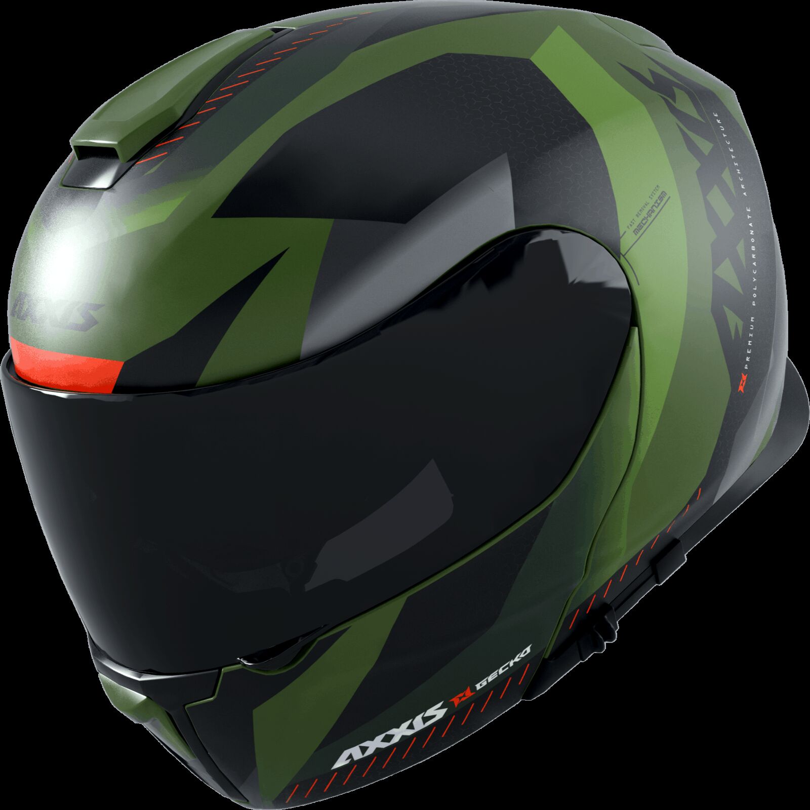 Obrázek produktu Výklopná helma AXXIS GECKO SV ABS shield f6 matná zelená S 42621075634