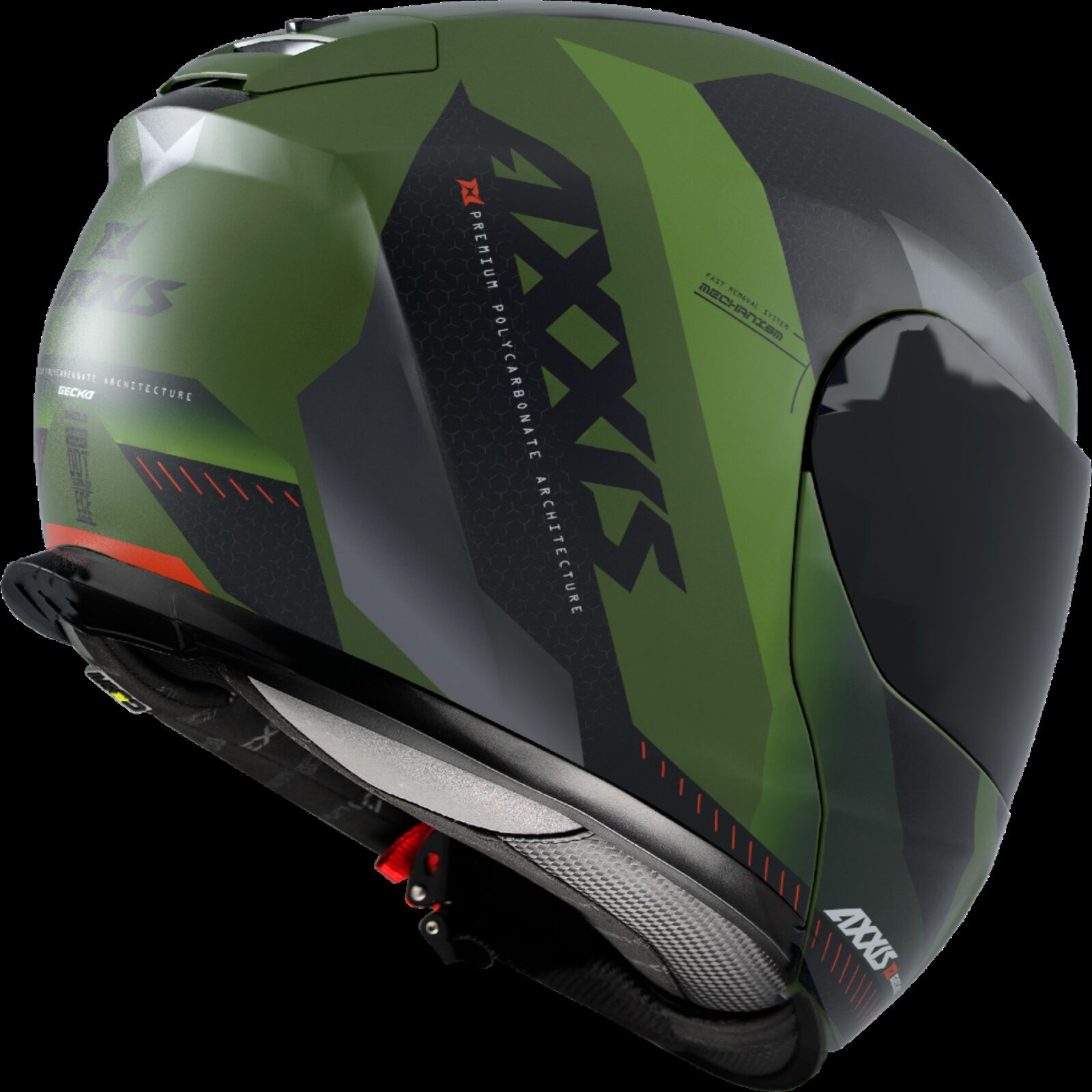 Obrázek produktu Výklopná helma AXXIS GECKO SV ABS shield f6 matná zelená M 42621075635