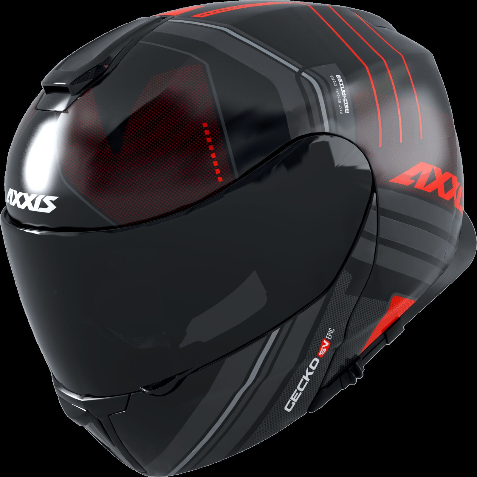 Obrázek produktu Výklopná helma AXXIS GECKO SV ABS epic b5 matná fluor červená XL 42627311537
