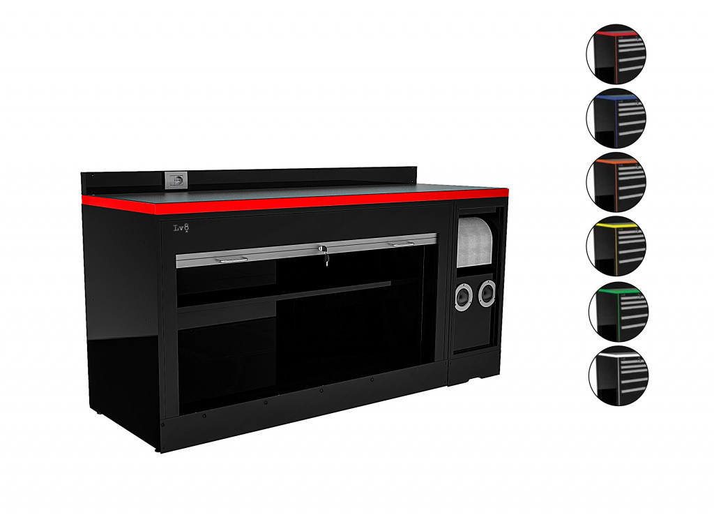 Obrázek produktu Pracovní stůl LV8 EQS20-01.R černá a červená EQS20-01.R