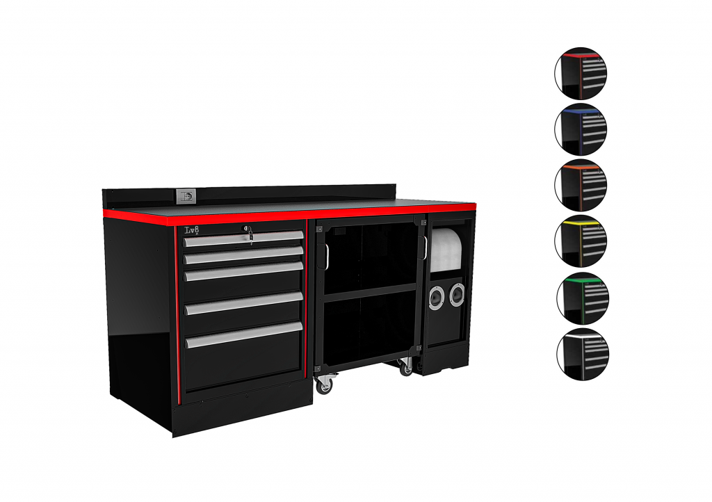 Obrázek produktu Pracovní stůl LV8 EQS20-02.R černá a červená EQS20-02.R