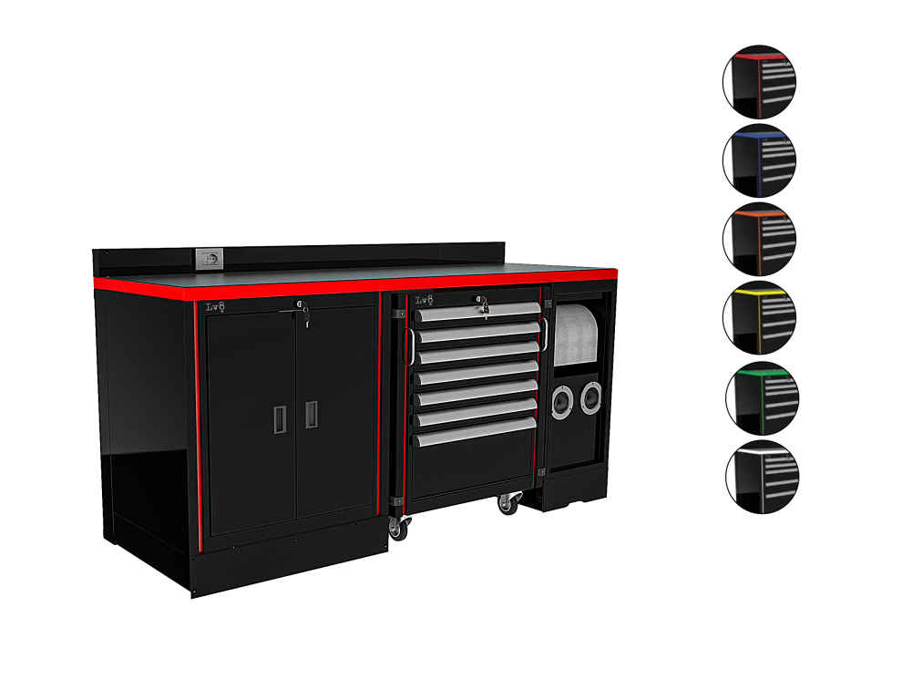 Obrázek produktu Pracovní stůl LV8 EQS20-03.R černá a červená EQS20-03.R