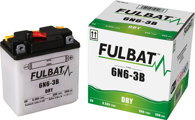 Obrázek produktu Konvenční motocyklová baterie FULBAT 6N6-3B Včetně balení kyseliny 550518