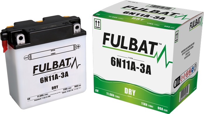 Obrázek produktu baterie 6V, 6N11A-3A, 11Ah, 90A, konvenční 122x62x131 FULBAT (vč. balení elektrolytu) 550894