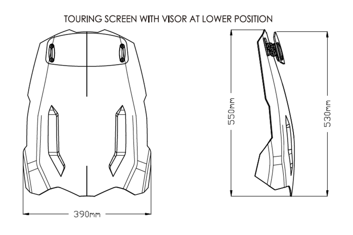 Obrázek produktu Plexi štít PUIG TOURING WITH VISOR 20376H kouřová