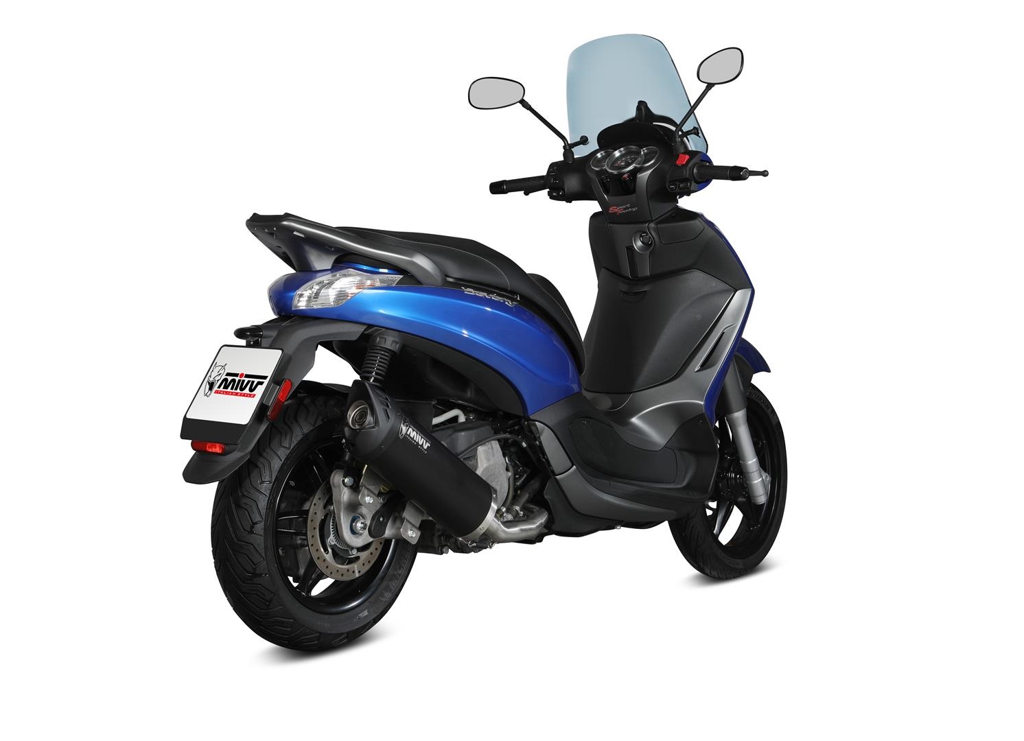 MIVV Mover Silencer Steel Black/Stainless Steel - Piaggio Beverly
