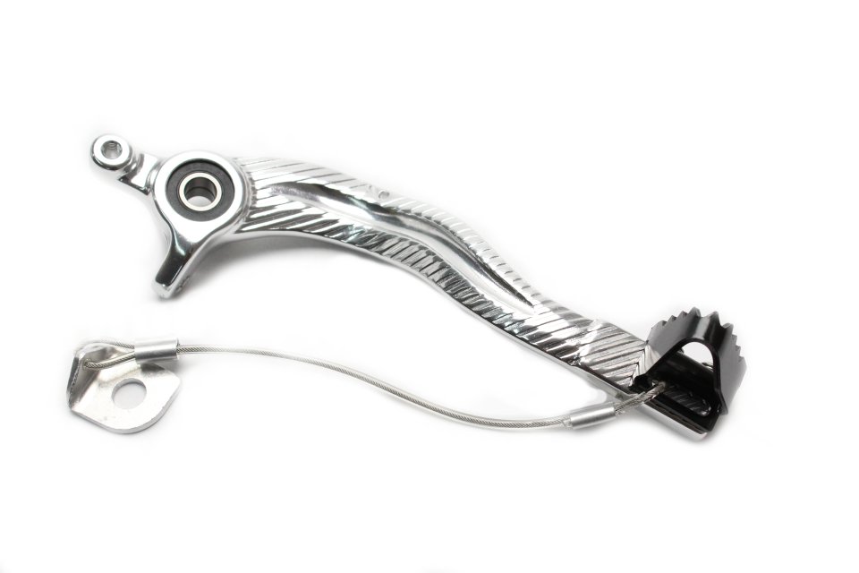 Obrázek produktu Brzdový pedál MOTION STUFF 83P-0851002 silver body, black steel fixed tip Steel Fixed Tip
