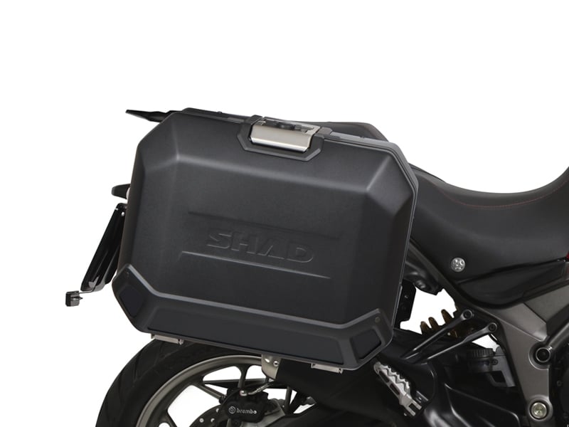 Obrázek produktu Kompletní sada bočních černých hliníkových kufrů SHAD TERRA BLACK 36L/36L , včetně montážní sady SHAD DUCATI MULTISTRADA 950 / 1200 / 1260