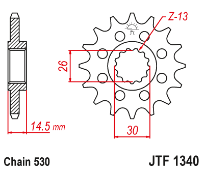 Obrázek produktu Řetězové kolečko JT JTF 1340-18 18 zubů, 530