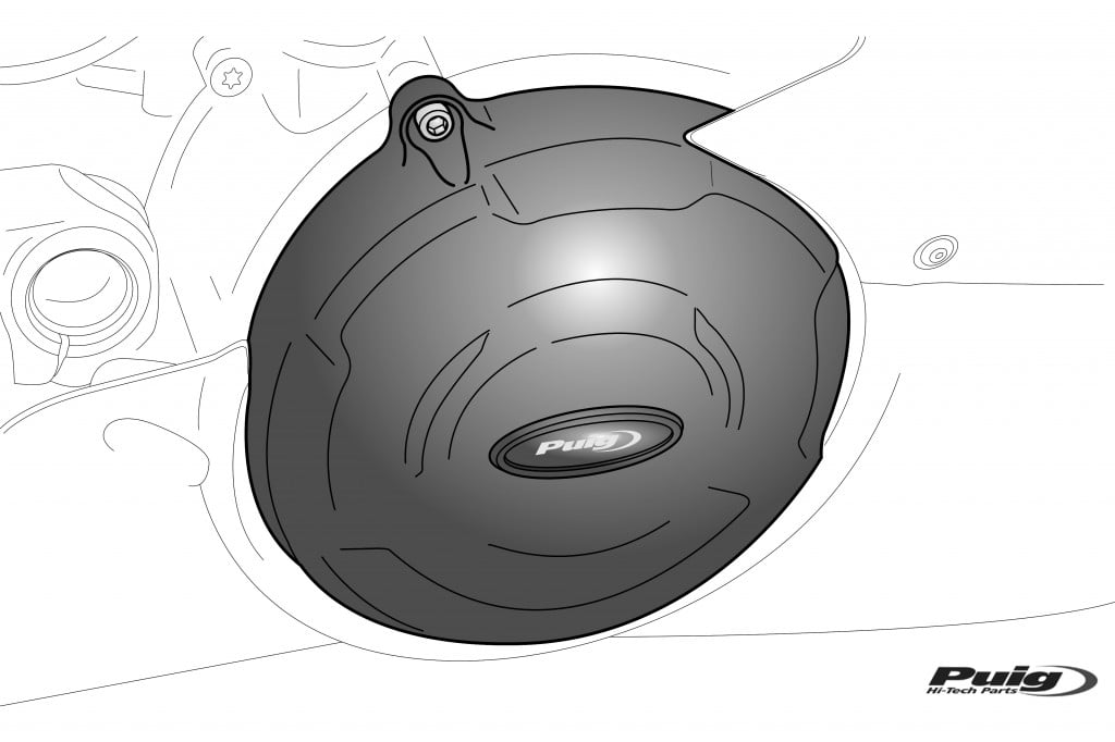 Obrázek produktu Ochranné kryty motoru PUIG 21258N černý zahrnuje pravý, levý kryt a kryt alternátoru