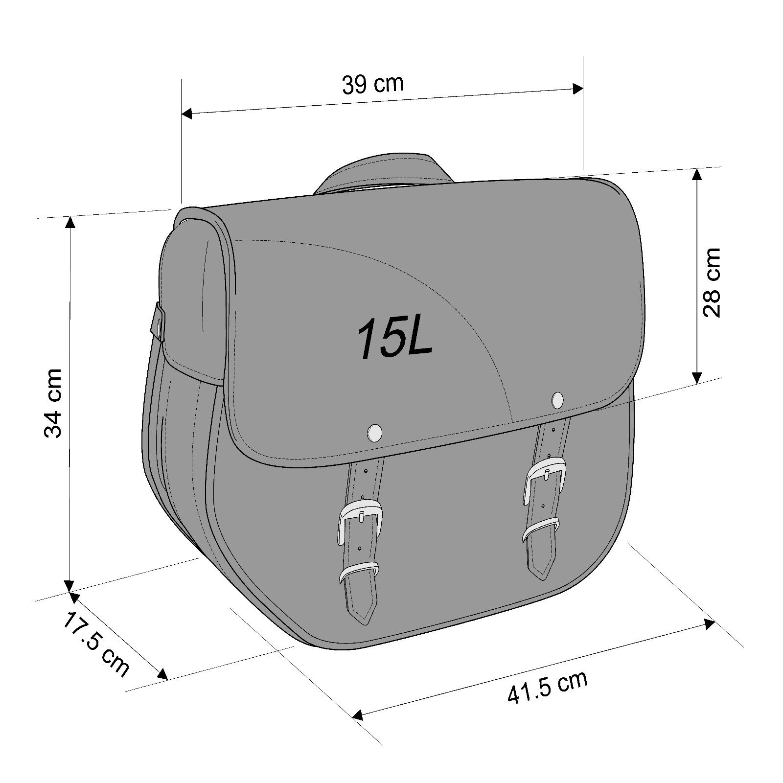 Obrázek produktu Kožená sedlová brašna CUSTOMACCES SANT LOUIS APS011N černý right, with metal base right side and right fitting kit