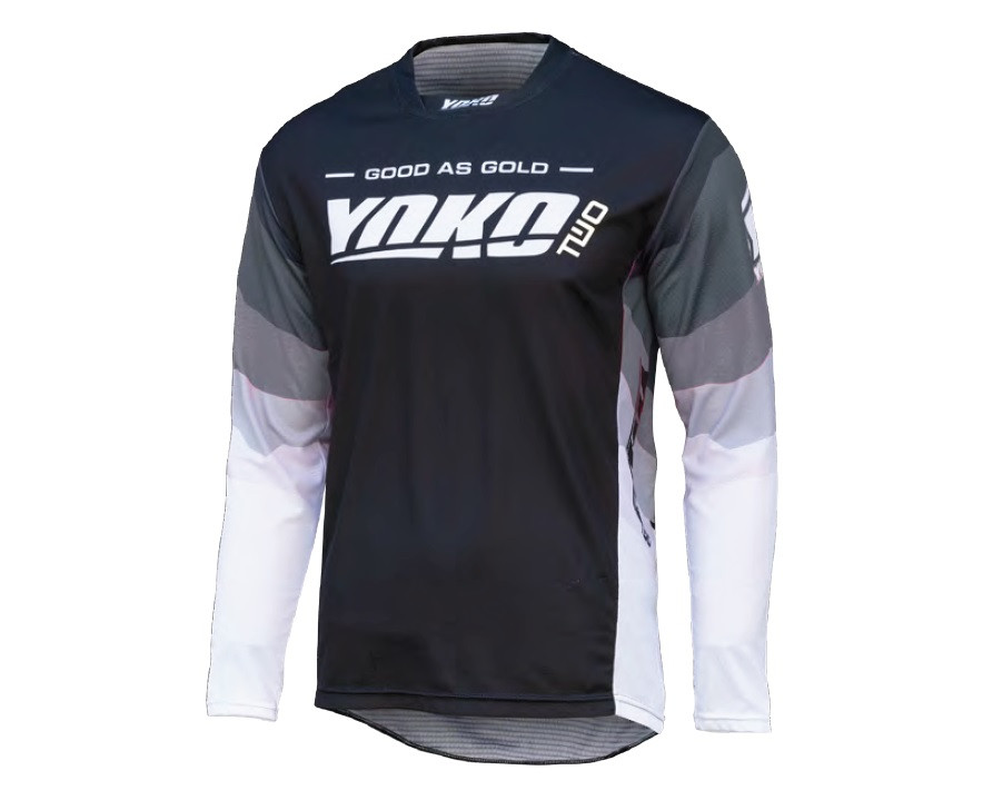 Obrázek produktu Motokrosový dres YOKO TWO černo/bílo/šedé M 66-226604-M