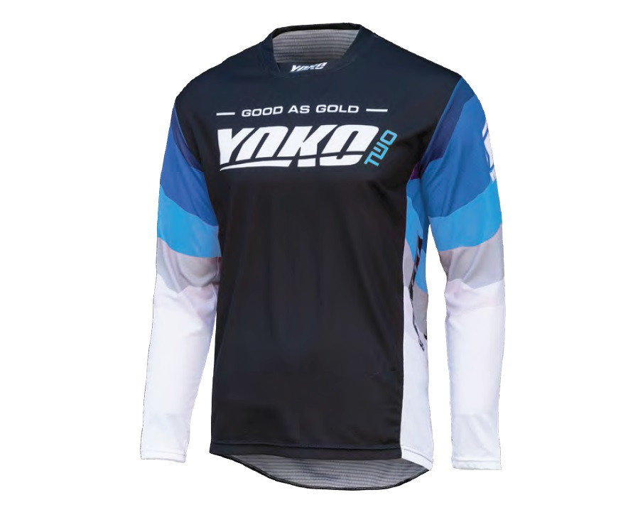 Obrázek produktu Motokrosový dres YOKO TWO černo/bílo/modré M 66-226606-M