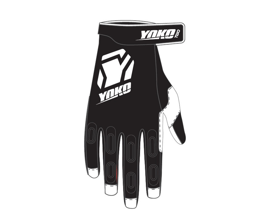 Obrázek produktu Motokrosové rukavice YOKO TWO černá/bílá S (7) 67-226709-7