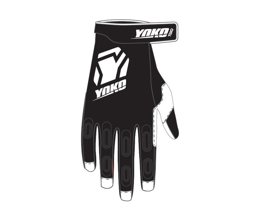 Obrázek produktu Motokrosové rukavice YOKO TWO černá/bílá L (9) 67-226709-9