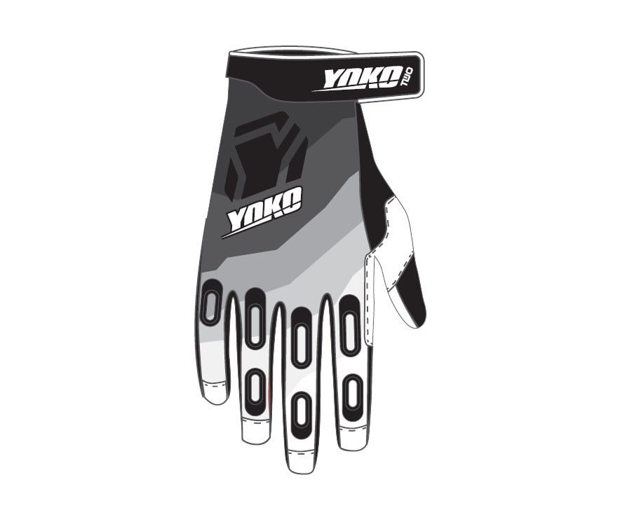 Obrázek produktu Motokrosové rukavice YOKO TWO černo/bílo/šedé M (8) 67-226705-8