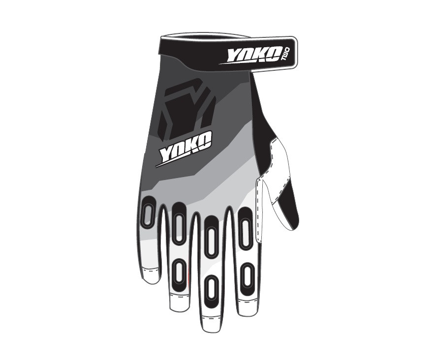 Obrázek produktu Motokrosové rukavice YOKO TWO černo/bílo/šedé L (9) 67-226705-9