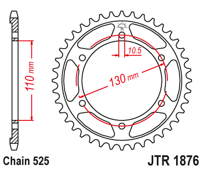 Obrázek produktu Řetězová rozeta JT JTR 1876-42 42 zubů, 525 JTR1876.42