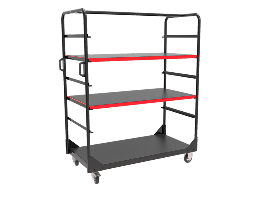 Obrázek produktu Fairing trolley with 3 shelves LV8 EQC3R.PRC.R červená EQC3R.PRC.R