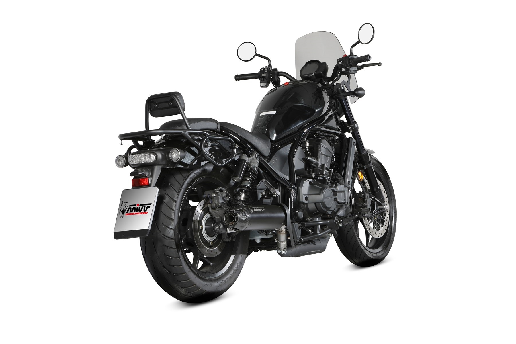 Obrázek produktu Koncovka výfuku MIVV HR-1 H.092.LH1BG Černý s uhlíkovou koncovkou H.092.LH1BG