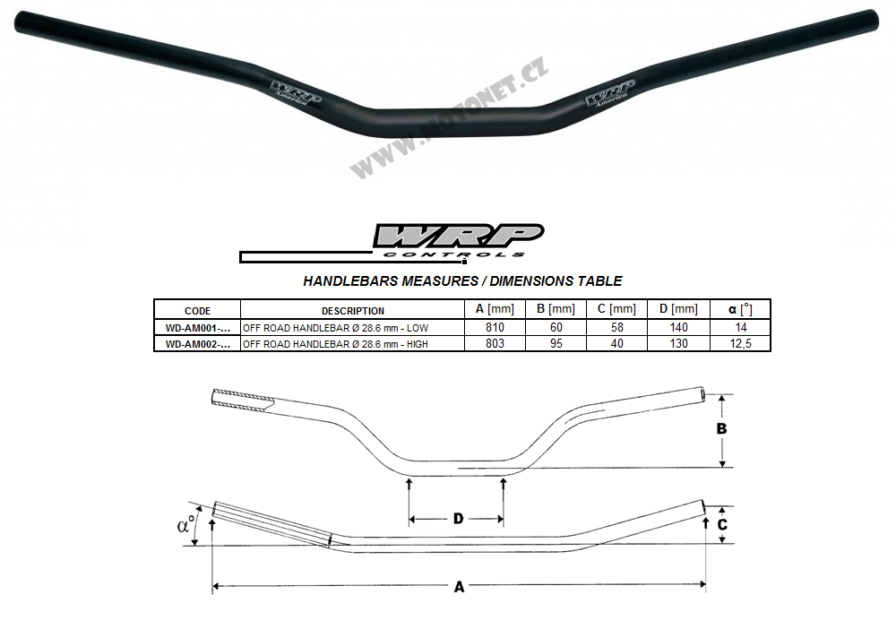 Obrázek produktu Řídítka WRP AMERICA 28,6mm STD Bronzová